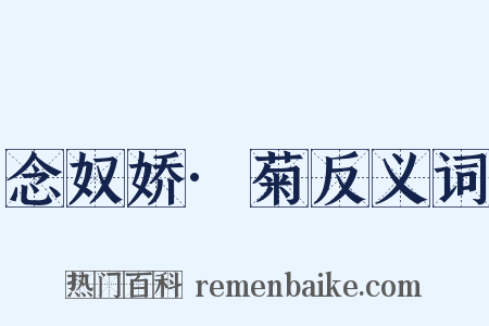 念奴娇·菊反义词是什么意思的图片